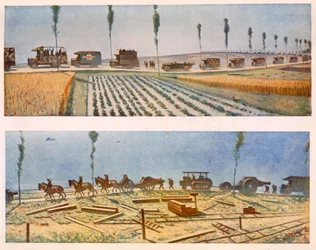 The Roads of France, A and B, from British Artists at the Front, Continuation of The Western Front, 1917